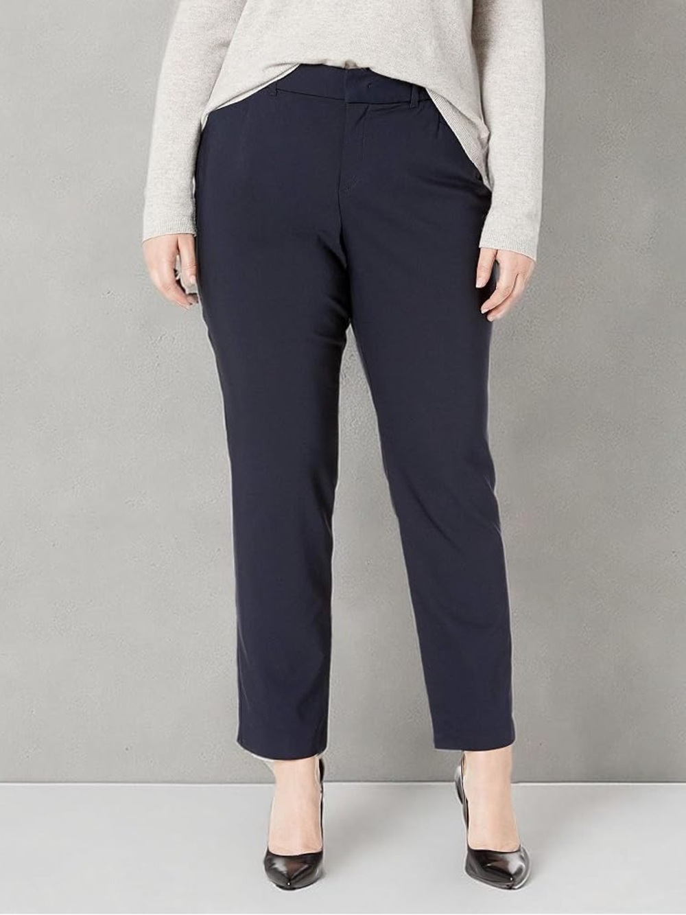 Gloria Vanderbilt Black Haven Straight Leg Trouser Pants Size 16